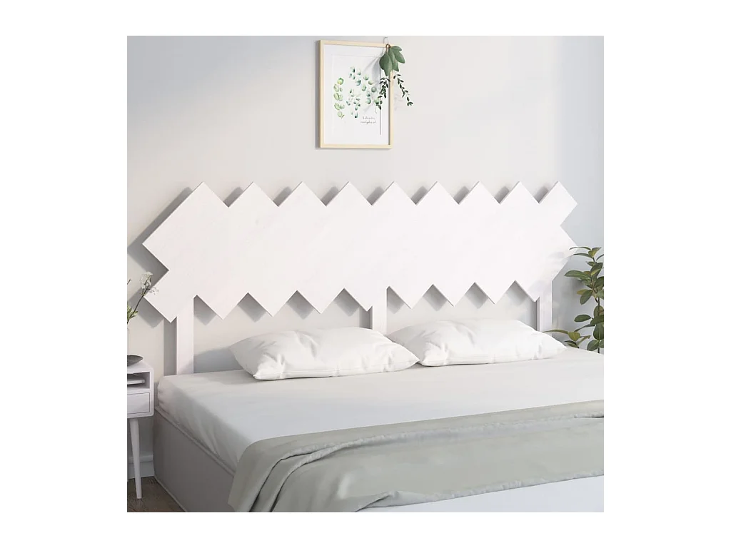 Cabecero de Cama | Cabezal de cama | Mueble de cabecero madera maciza de pino blanco 178x3x80,5 cm