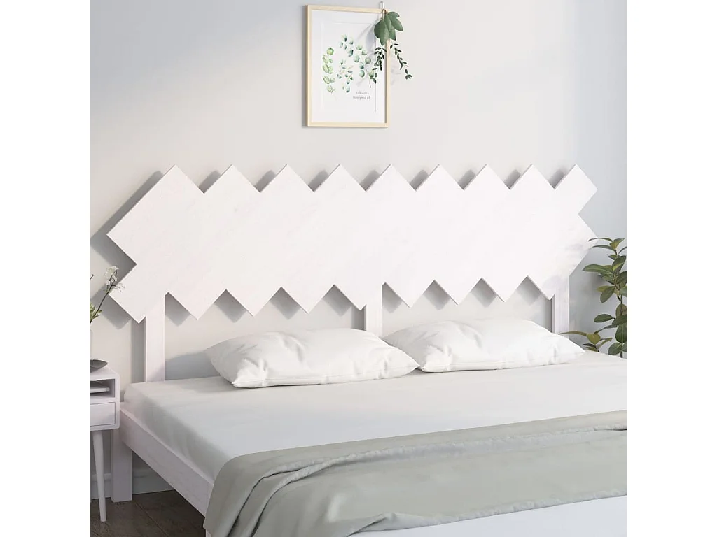 Tête de Lit | Panneau de tête pour lit Moderne Blanc 178x3x80,5 cm Bois massif de pin