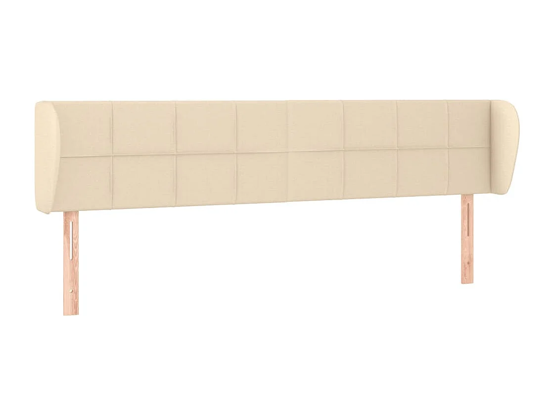 Mueble cabecero | Cabezal de cama | Cabecero de tela color crema 203x23x78/88 cm