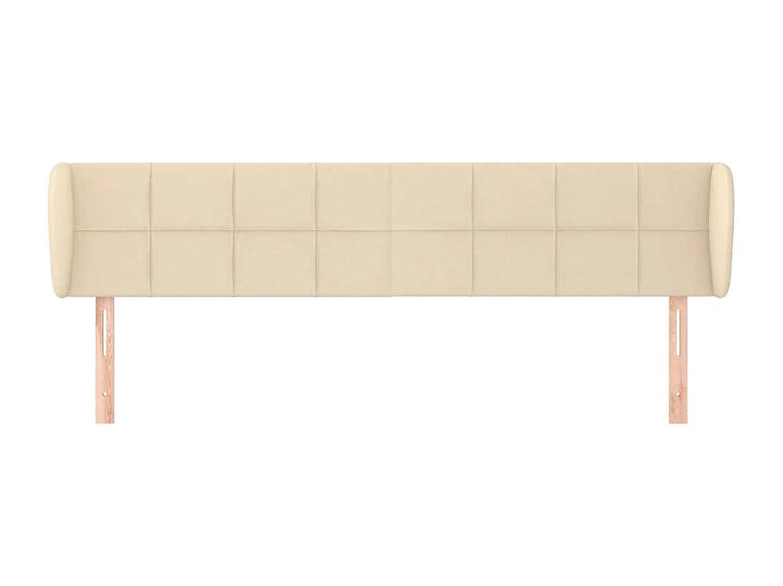 Mueble cabecero | Cabezal de cama | Cabecero de tela color crema 203x23x78/88 cm