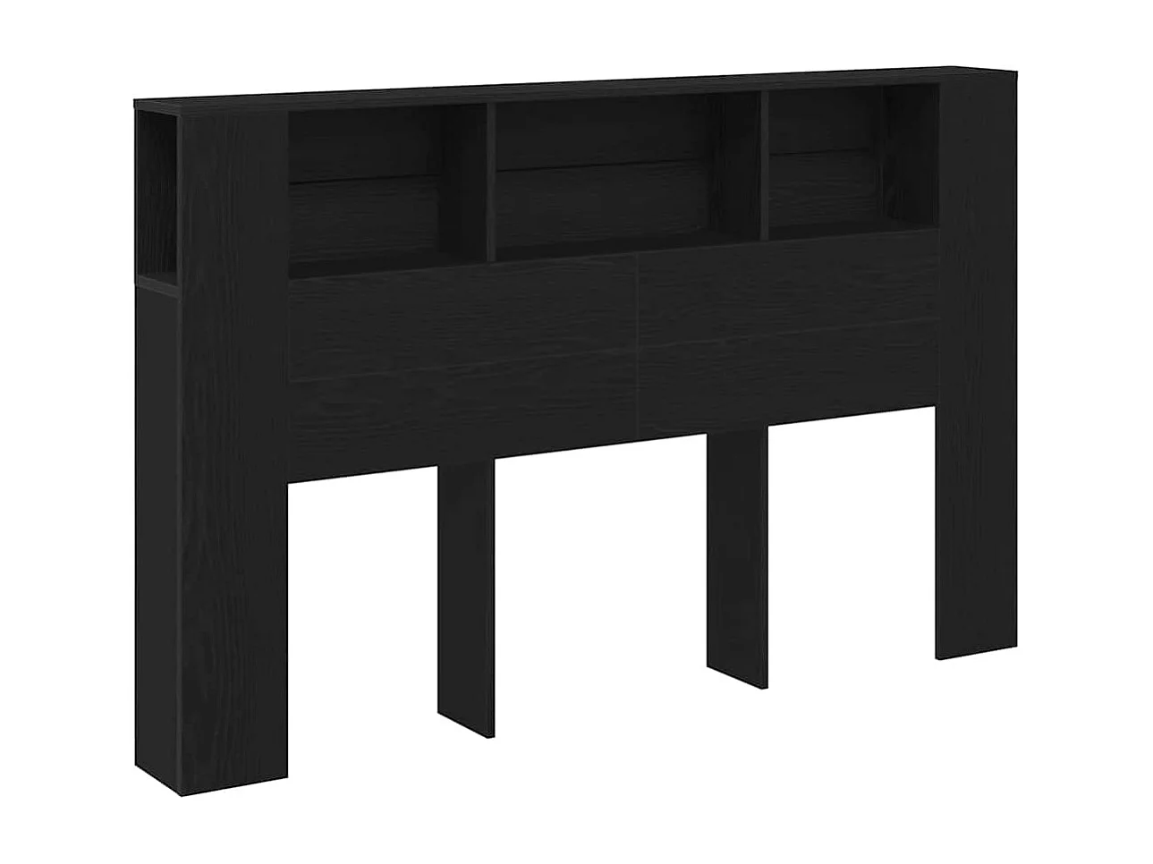 Tête de Lit | Panneau de tête pour lit Moderne en chêne noir - 160x19x104,5 cm en bois d'ingénierie