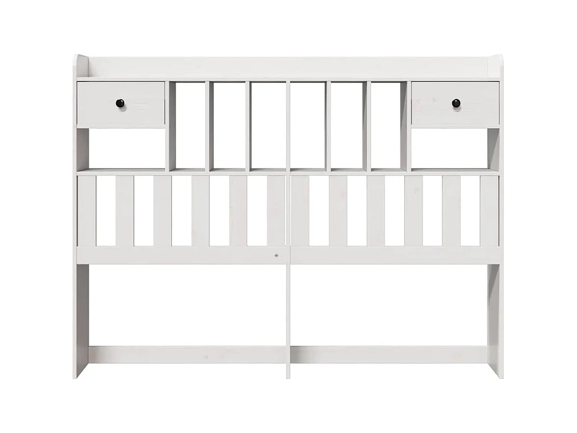 Cabecero de Cama | Cabezal de cama | Mueble de cabecero almacenaje madera maciza pino blanco 140 cm