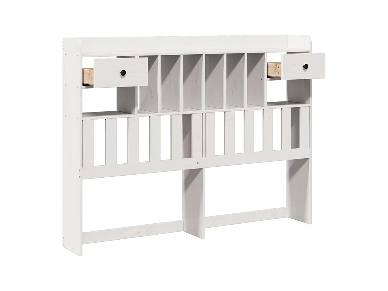 Cabecero de Cama | Cabezal de cama | Mueble de cabecero almacenaje madera maciza pino blanco 140 cm