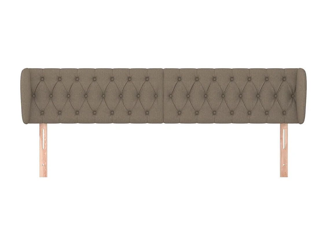 Tête de Lit | Panneau de tête pour lit Moderne avec oreilles Taupe 203x23x78/88 cm Tissu