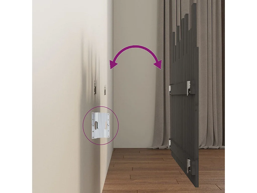 Tête de lit murale | Panneau de tête pour lit Moderne  Gris 108x3x80 cm Bois massif de pin