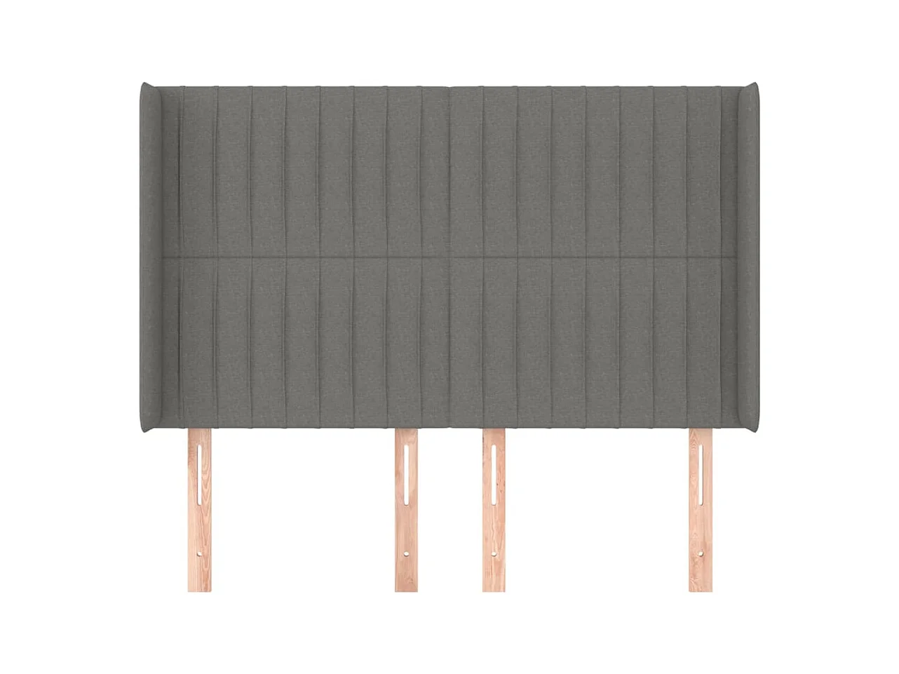 Cabecero | Cabezal de Cama | Mueble cabecero con orejas de tela gris oscuro 147x16x118/128 cm