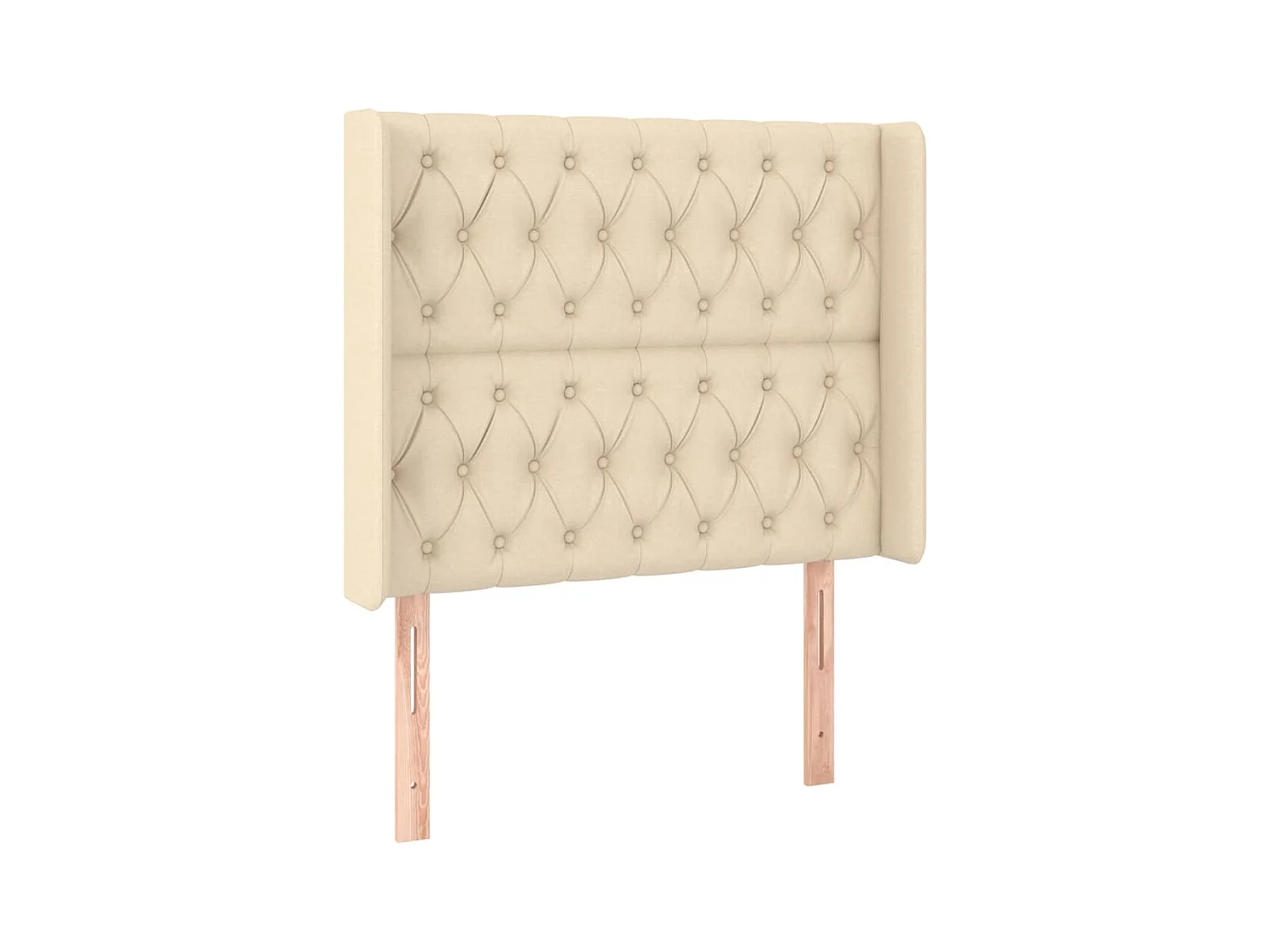 Mueble cabecero | Cabezal de cama | Cabecero con LED de tela color crema 103x16x118/128 cm