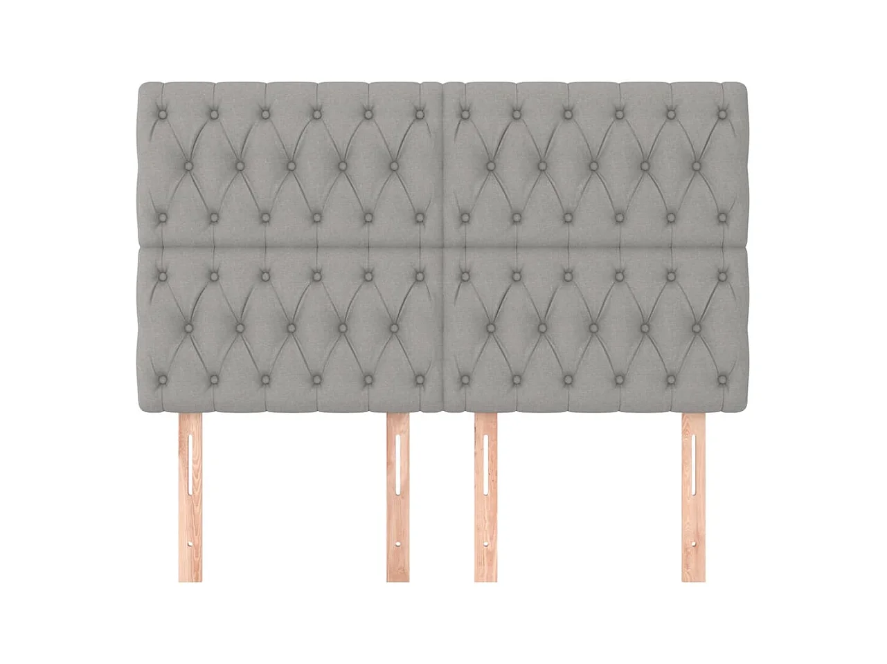 Cabeceros | Cabezal de cama | Mueble de cabecero 4 unidades tela gris claro 72x7x78/88 cm