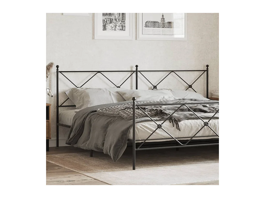 Tête de Lit | Panneau de tête pour lit Moderne métal noir 193 cm