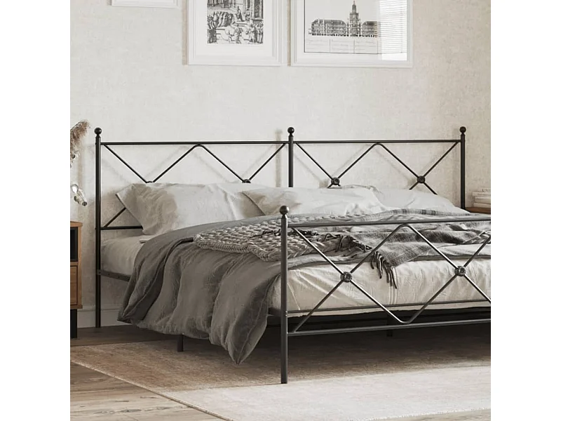 Mueble cabecero | Cabezal de cama | Cabecero de metal negro 193 cm