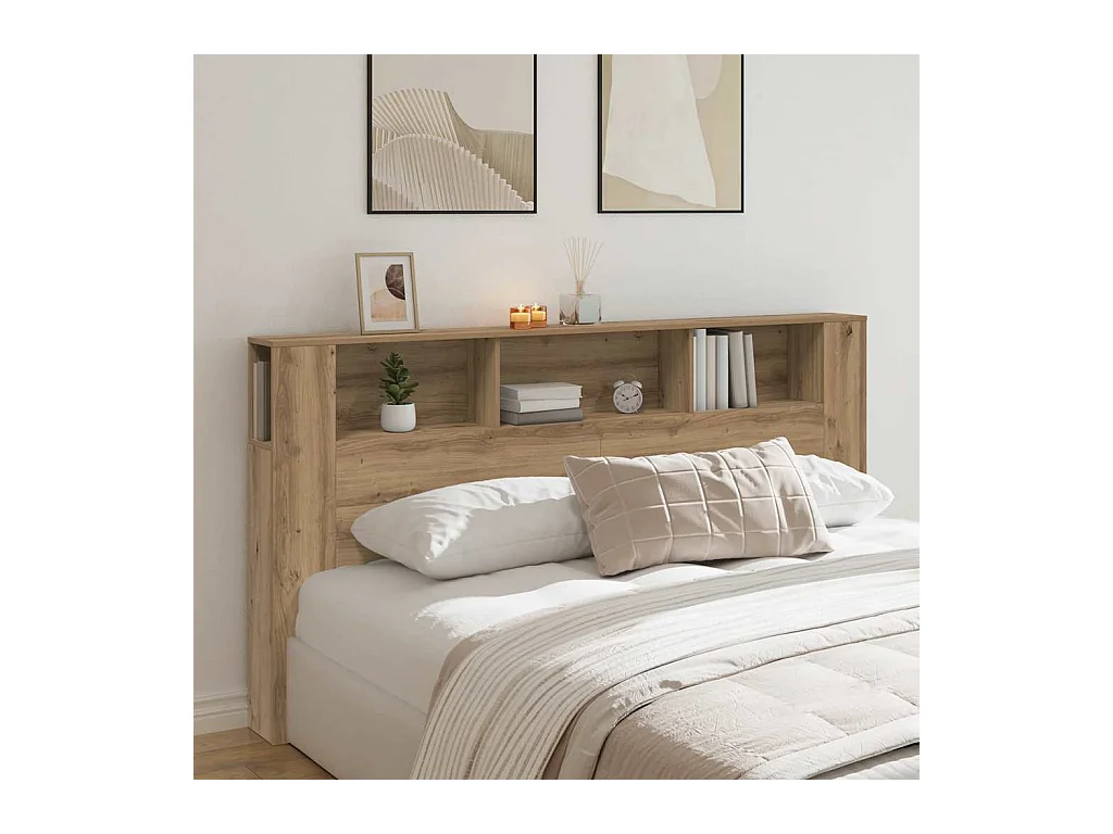 Mueble cabecero | Cabecero | Cabezal de cama armario madera roble artisian 200x18,5x102,5 cm