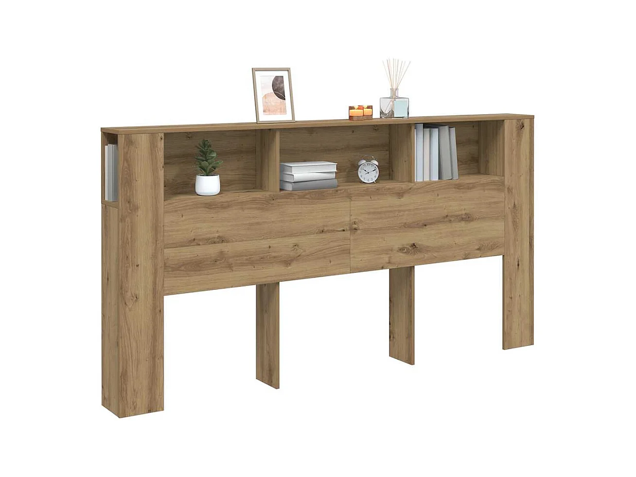 Mueble cabecero | Cabecero | Cabezal de cama armario madera roble artisian 200x18,5x102,5 cm