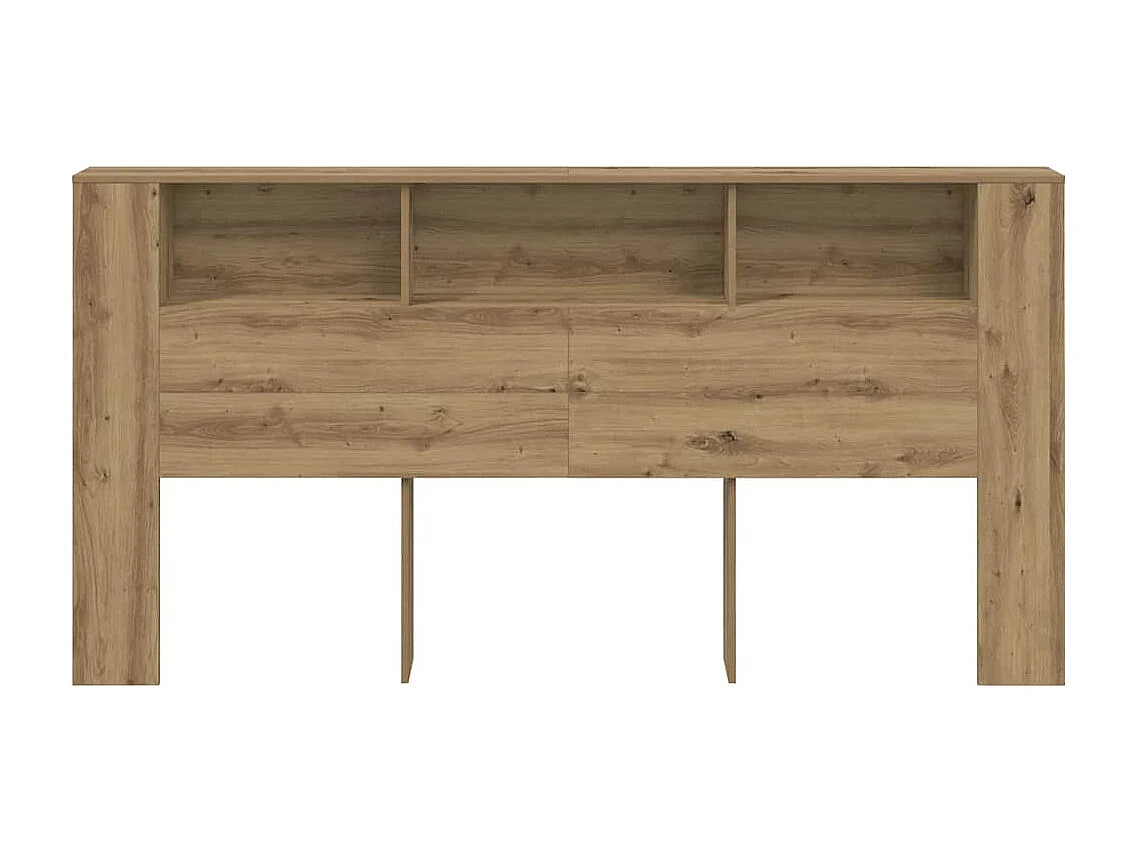 Tête de Lit avec rangement | Armoire de tête de lit chêne artisanal 200x18,5x102,5 cm
