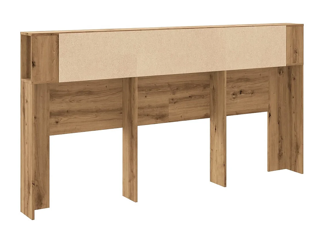 Tête de Lit avec rangement | Armoire de tête de lit chêne artisanal 200x18,5x102,5 cm
