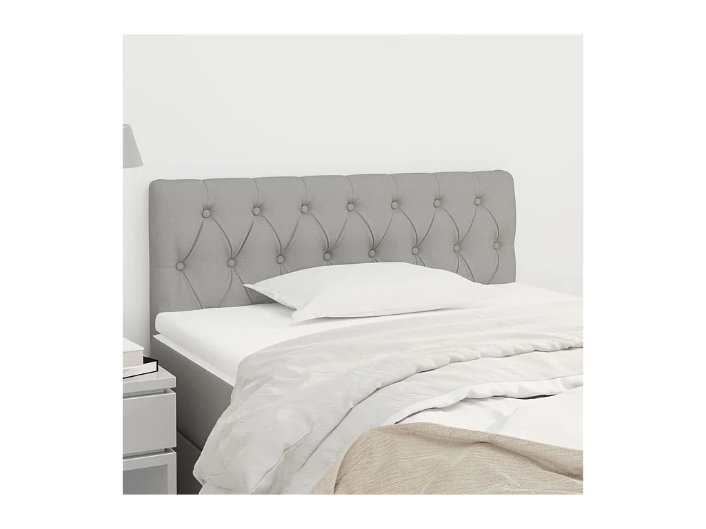 Mueble cabecero | Cabezal de cama | Cabecero de tela gris claro 90x7x78/88 cm