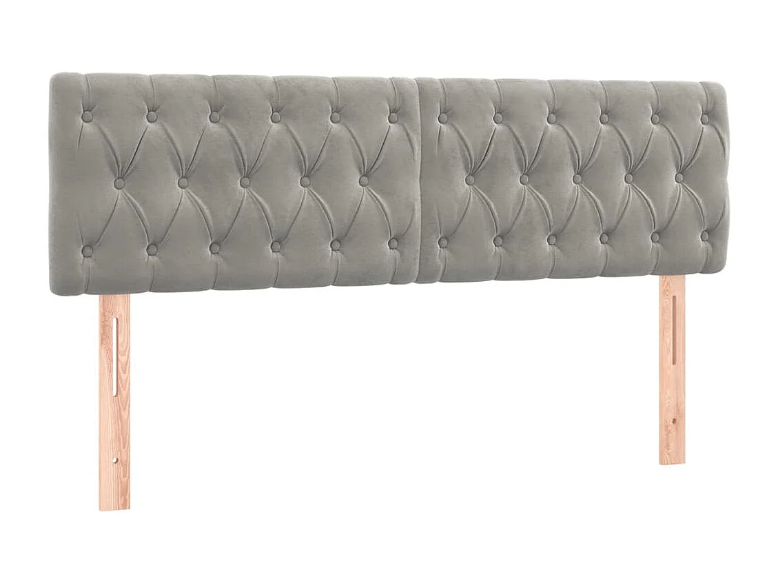 Hoofdbord | Hoofdeinde LED 144x7x78/88 cm fluweel lichtgrijs