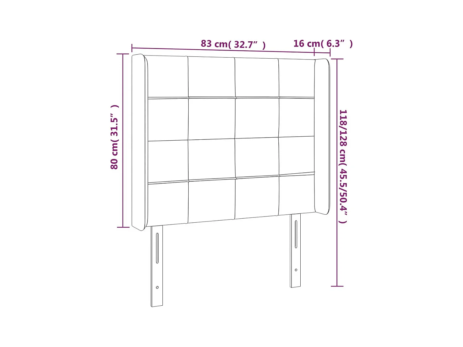 Cabecero | Cabezal de Cama | Mueble cabecero con LED de terciopelo rosa 83x16x118/128 cm