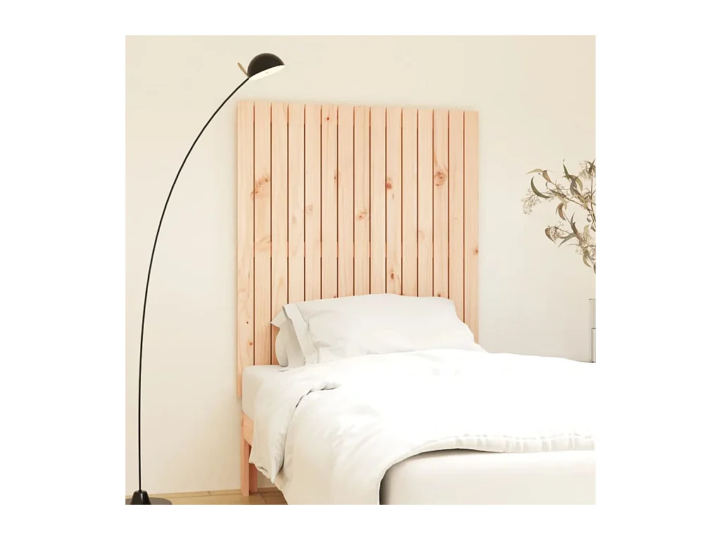 Cabecero de Cama | Cabezal de cama | Mueble de cabecero de pared madera maciza de pino 95,5x3x110 cm