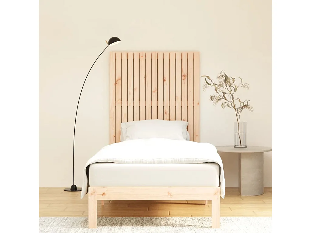 Cabecero de Cama | Cabezal de cama | Mueble de cabecero de pared madera maciza de pino 95,5x3x110 cm