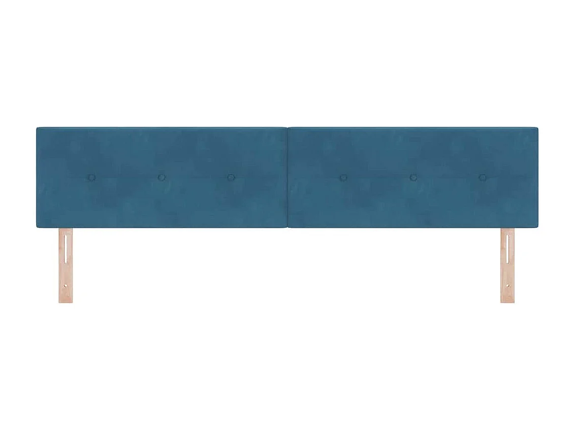 Mueble cabecero | Cabecero | Cabezal de cama Montaje en la pared Azul oscuro 200 cm Terciopelo