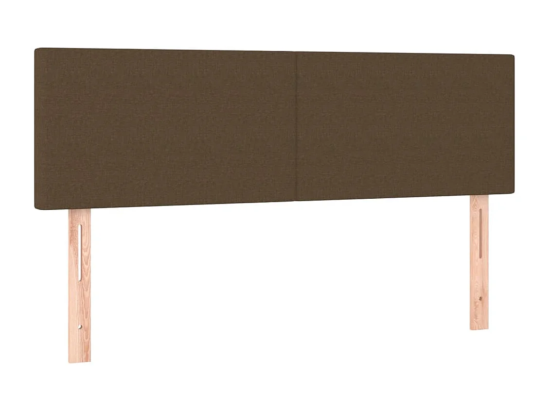 Hoofdbord | Hoofdeinde LED 144x5x78/88 cm stof donkerbruin