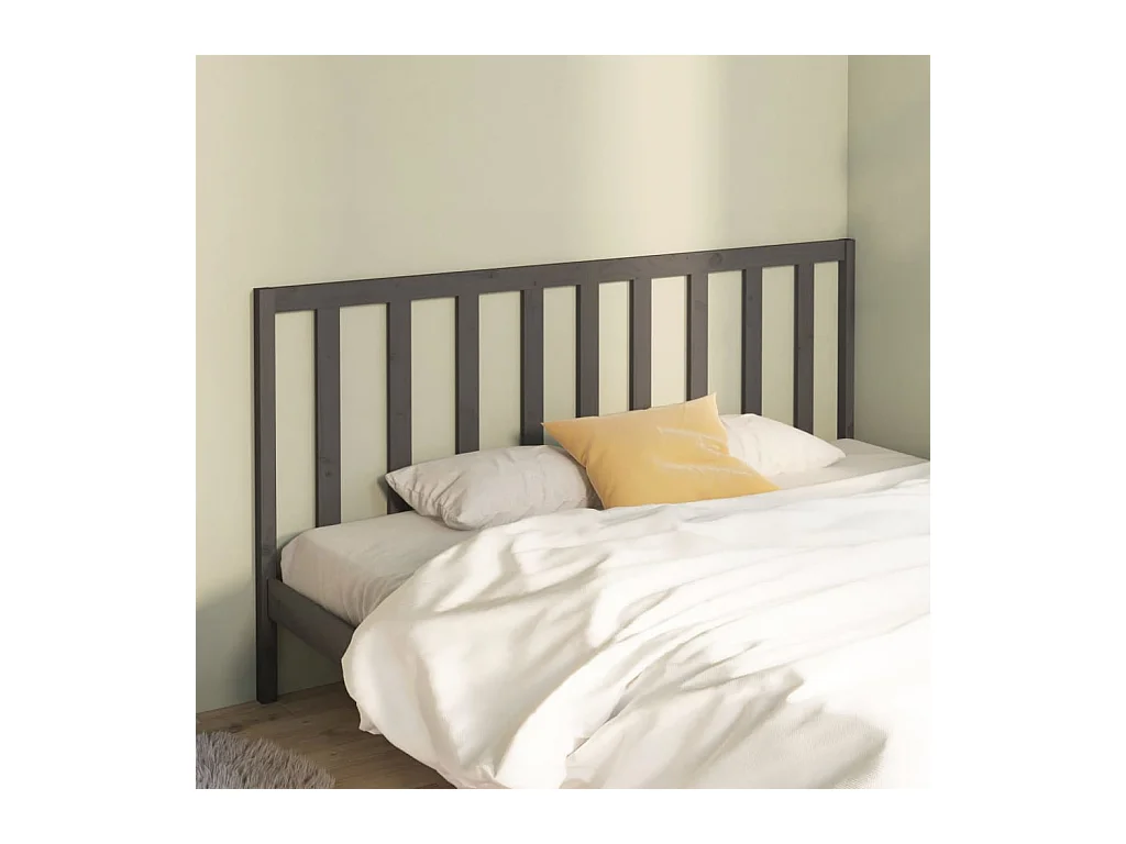 Tête de Lit | Panneau de tête pour lit Moderne Gris 206x4x100 cm Bois massif de pin