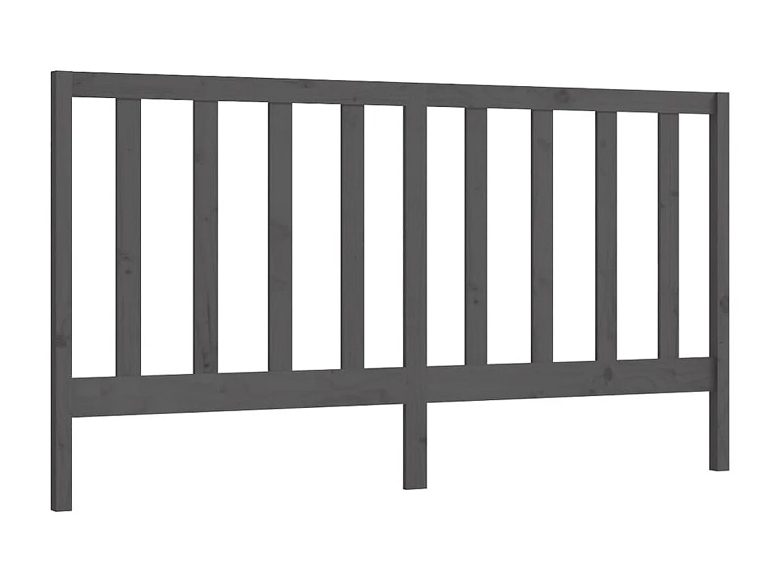 Tête de Lit | Panneau de tête pour lit Moderne Gris 206x4x100 cm Bois massif de pin