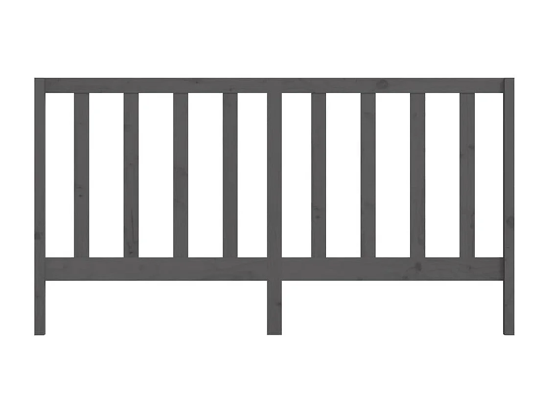 Tête de Lit | Panneau de tête pour lit Moderne Gris 206x4x100 cm Bois massif de pin