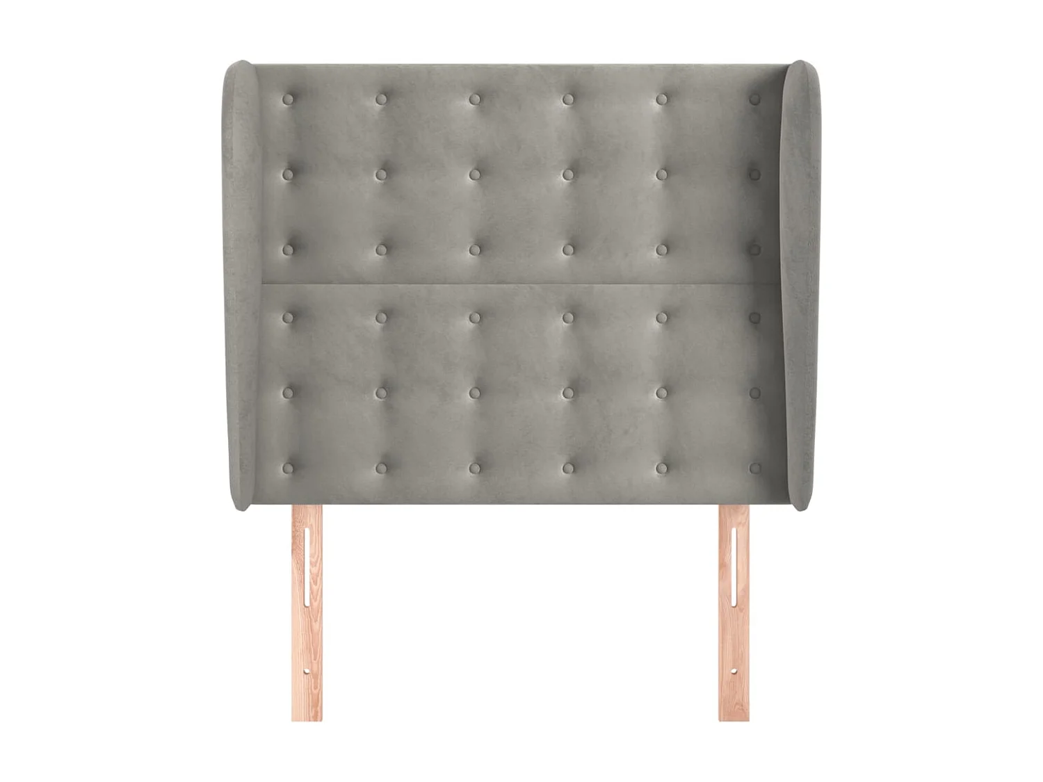 Tête de Lit | Panneau de tête pour lit Moderne avec oreilles Gris clair 83x23x118/128 cm Velours