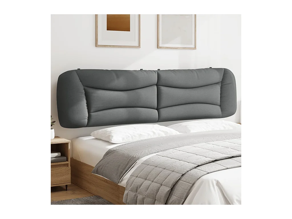 Cabecero de Cama | Cabezal de cama | Mueble de cabecero acolchado Hvar tela gris claro 200 cm