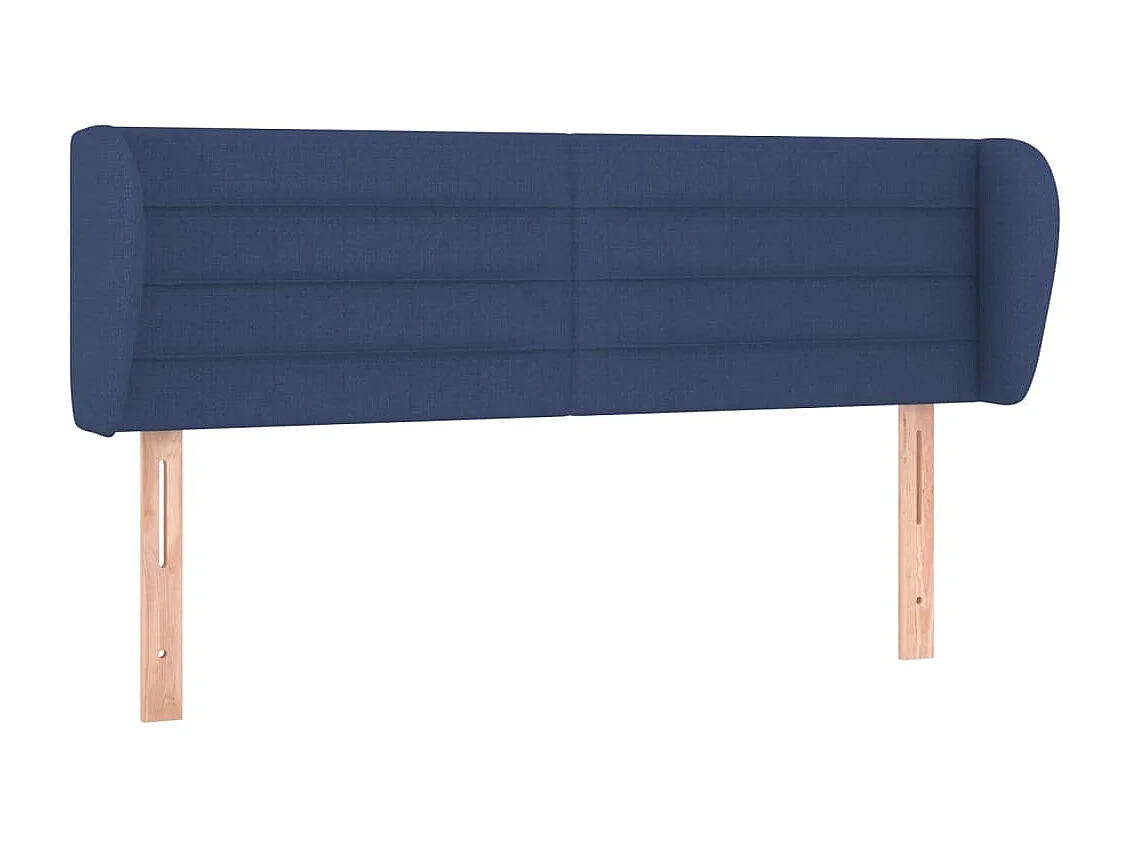 Tête de Lit | Panneau de tête pour lit Moderne avec oreilles Bleu 147x23x78/88 cm Tissu