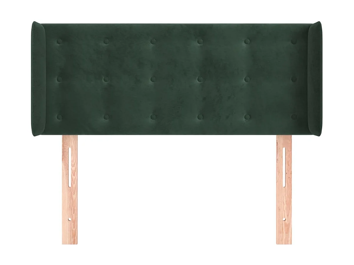 Tête de Lit | Panneau de tête pour lit Moderne avec oreilles Vert foncé 93x16x78/88 cm Velours