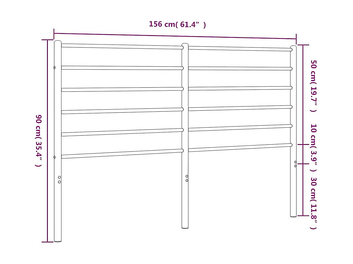 Tête de Lit | Panneau de tête pour lit Moderne métal blanc 150 cm