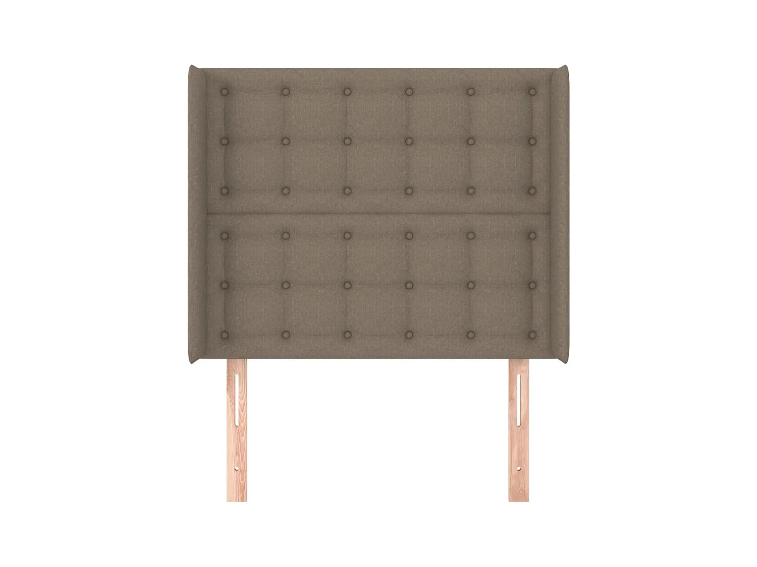 Cabecero | Cabezal de Cama | Mueble cabecero con orejas de tela gris taupe 93x16x118/128 cm