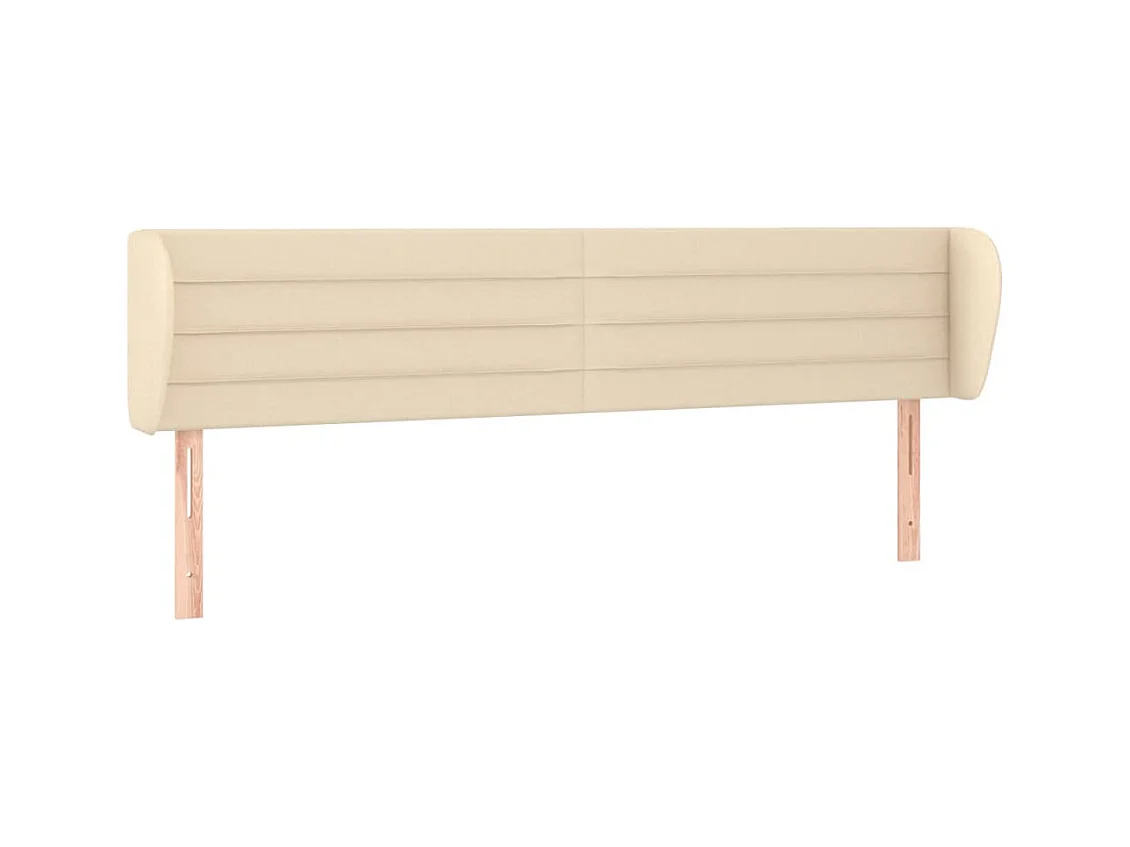 Mueble cabecero | Cabezal de cama | Cabecero de tela color crema 203x23x78/88 cm