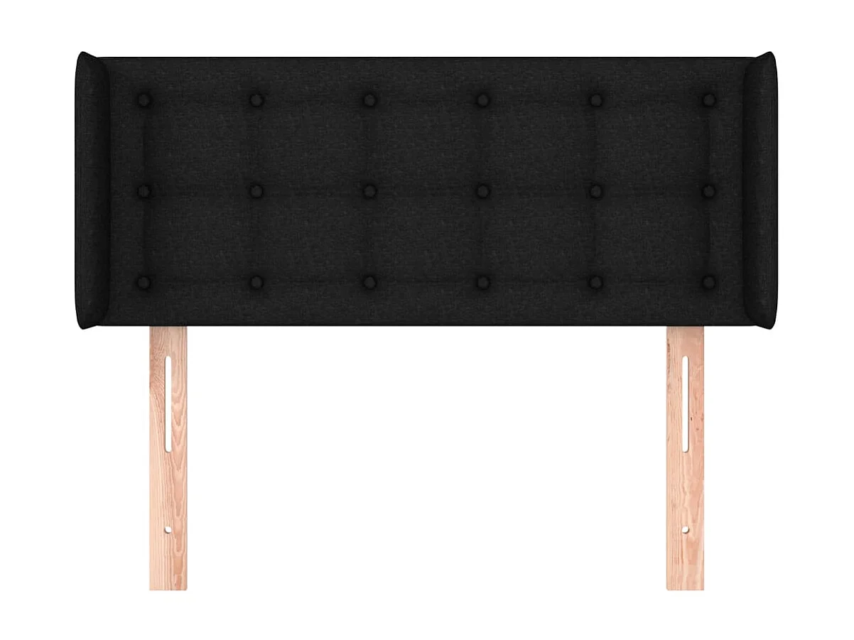 Mueble cabecero | Cabezal de cama | Cabecero de tela negro 93x16x78/88 cm