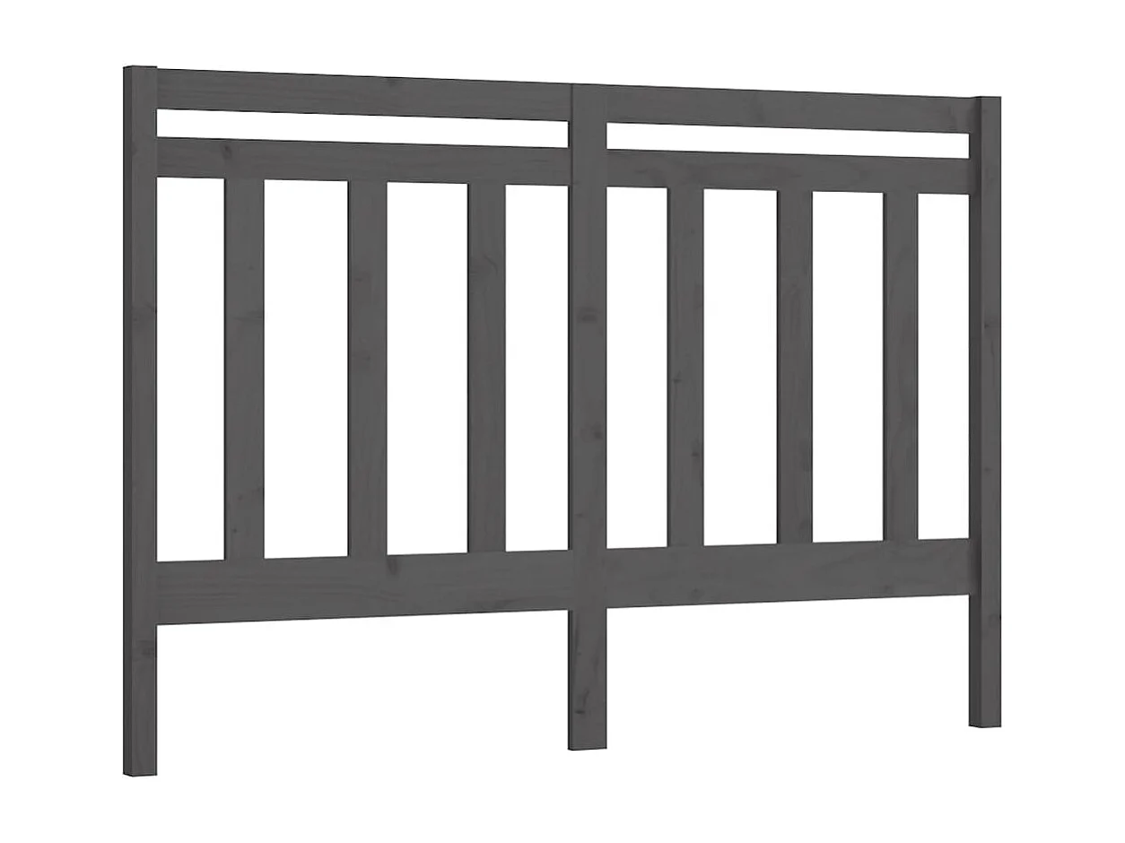 Tête de Lit | Panneau de tête pour lit Moderne Gris 141x4x100 cm Bois massif de pin