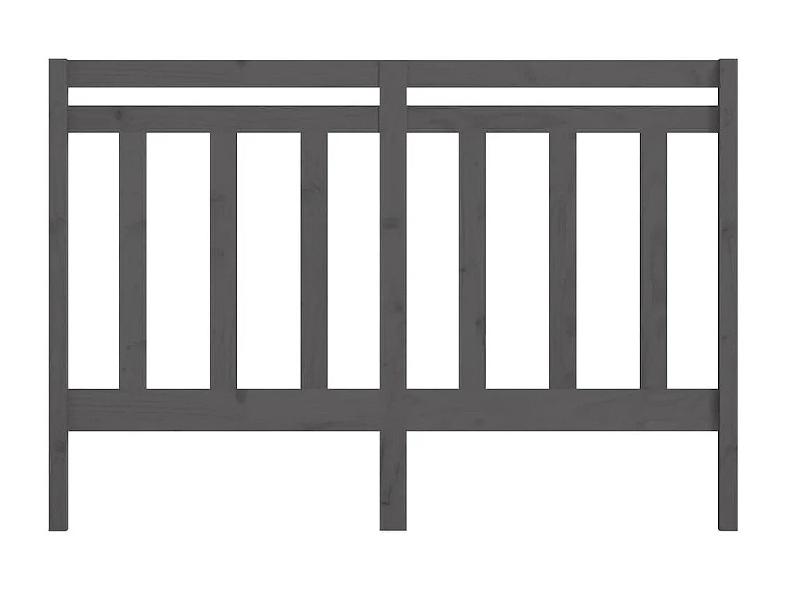 Tête de Lit | Panneau de tête pour lit Moderne Gris 141x4x100 cm Bois massif de pin