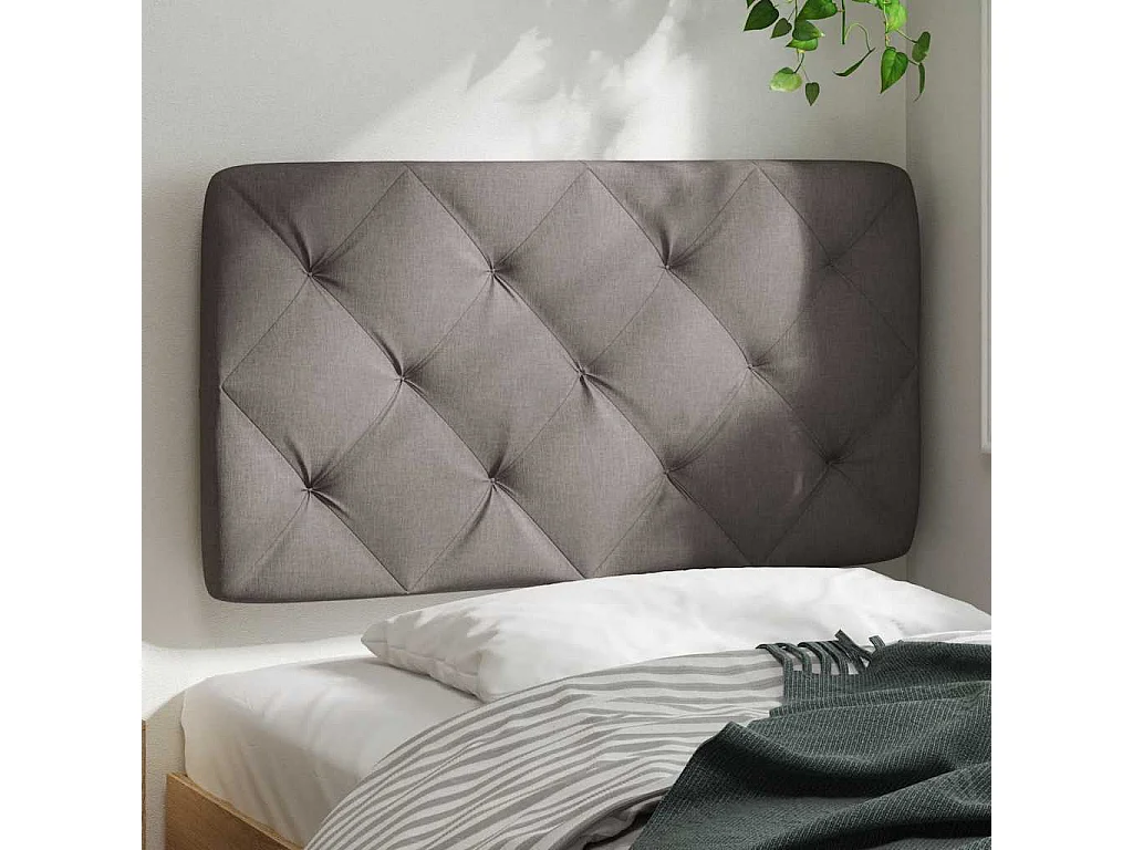 Tête de lit | Coussin de tête de lit | Tête de lit décoratif taupe 80 cm tissu