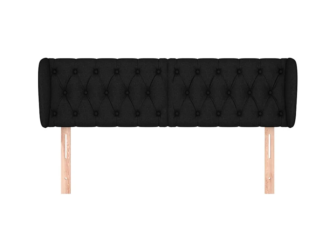 Mueble cabecero | Cabezal de cama | Cabecero de tela negro 147x23x78/88 cm