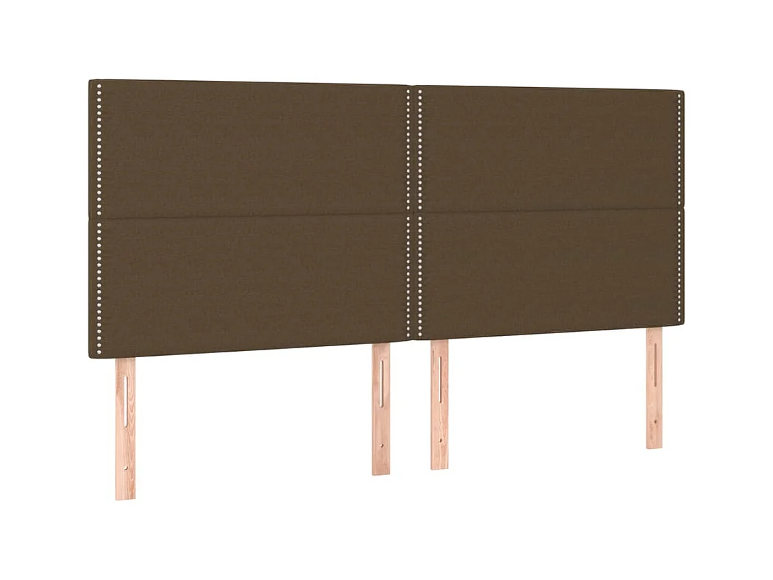 Tête de Lit | Panneau de tête pour lit Moderne à LED Marron foncé 200x5x118/128 cm Tissu