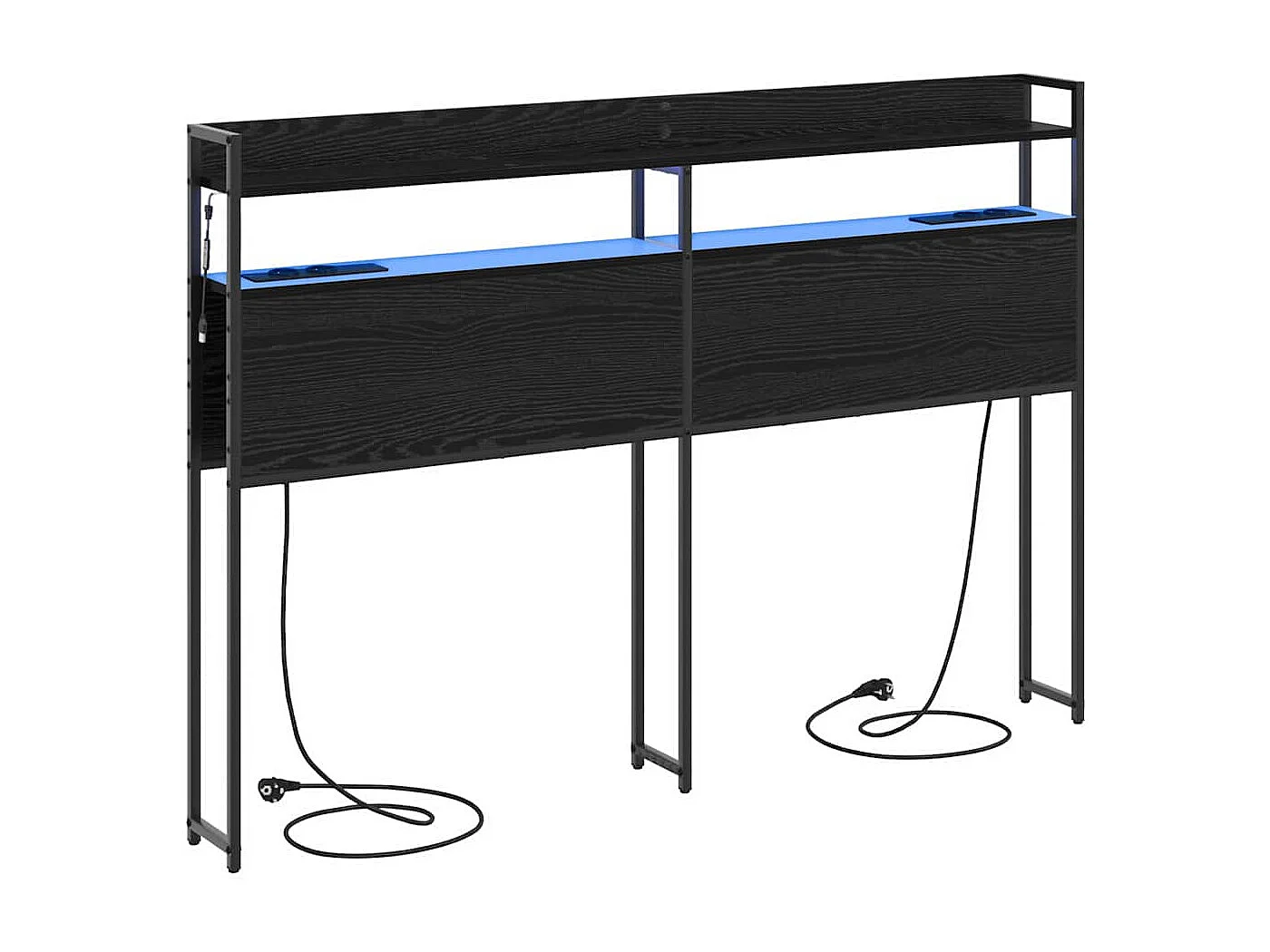 Cabecero | Cabezal de Cama | Mueble cabecero con estante Roble negro 160 cm Madera contrachapada