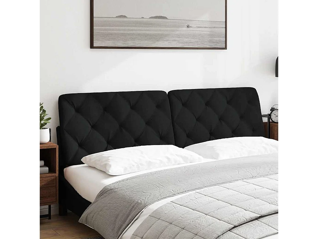 Tête de lit | Coussin de tête de lit | Tête de lit décoratif noir 180 cm tissu