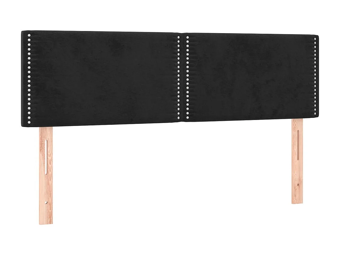 Cabeceros | Cabezal de cama | Mueble de cabecero 2 unidades terciopelo negro 72x5x78/88 cm
