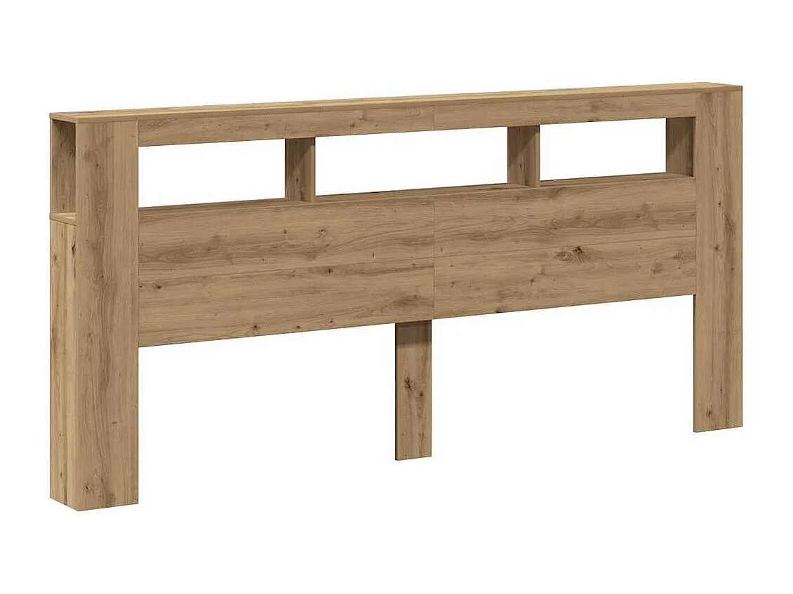 Tête de Lit | Panneau de tête pour lit Moderne à LED chêne artisanal 220x18,5x103,5 cm