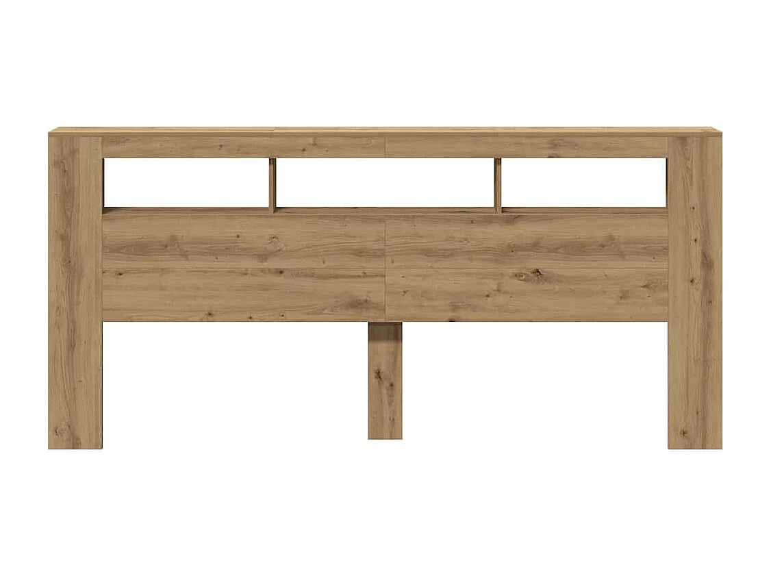 Tête de Lit | Panneau de tête pour lit Moderne à LED chêne artisanal 220x18,5x103,5 cm