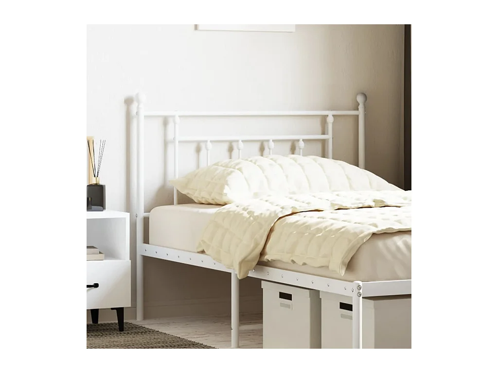 Tête de Lit | Panneau de tête pour lit Moderne métal blanc 100 cm