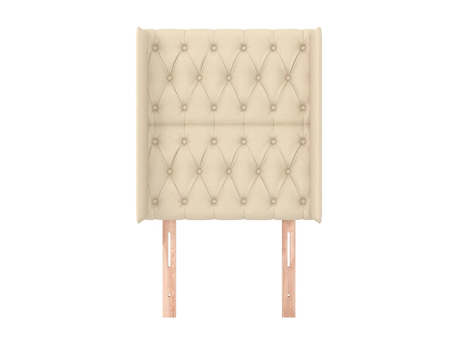 Tête de Lit | Panneau de tête pour lit Moderne avec oreilles Crème 83x16x118/128 cm Tissu