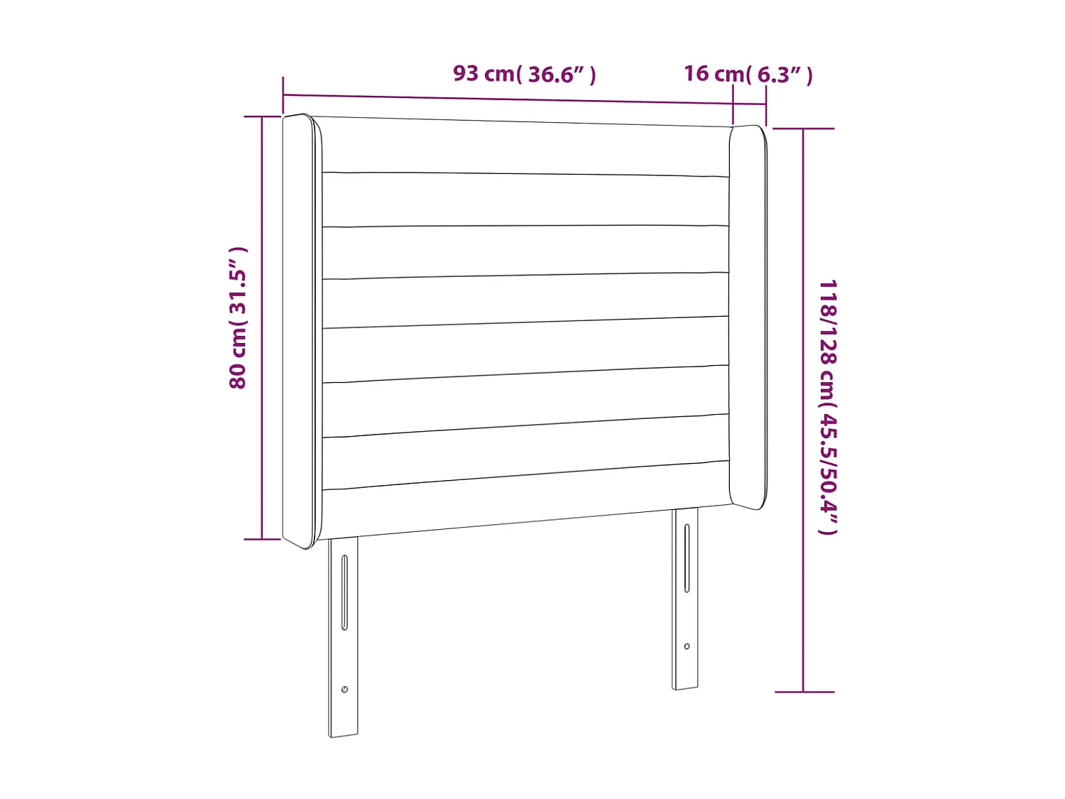Cabecero | Cabezal de Cama | Mueble cabecero con LED de terciopelo rosa 93x16x118/128 cm