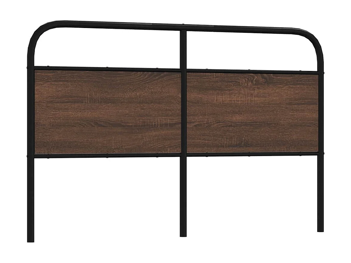 Mueble cabecero | Cabezal de cama | Cabecero de acero y madera de ingeniería marrón roble 160 cm